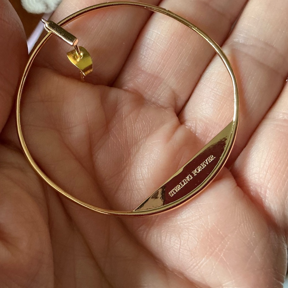 Sterling Forever Large Eclipse Hoop Earring - image 6